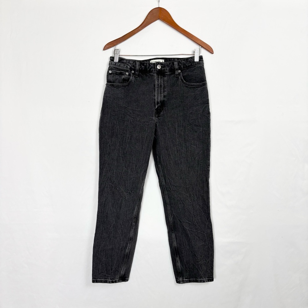 Abercrombie and Fitch Mom High Rise Jean‎ Curve Love Size 28 Gray Black